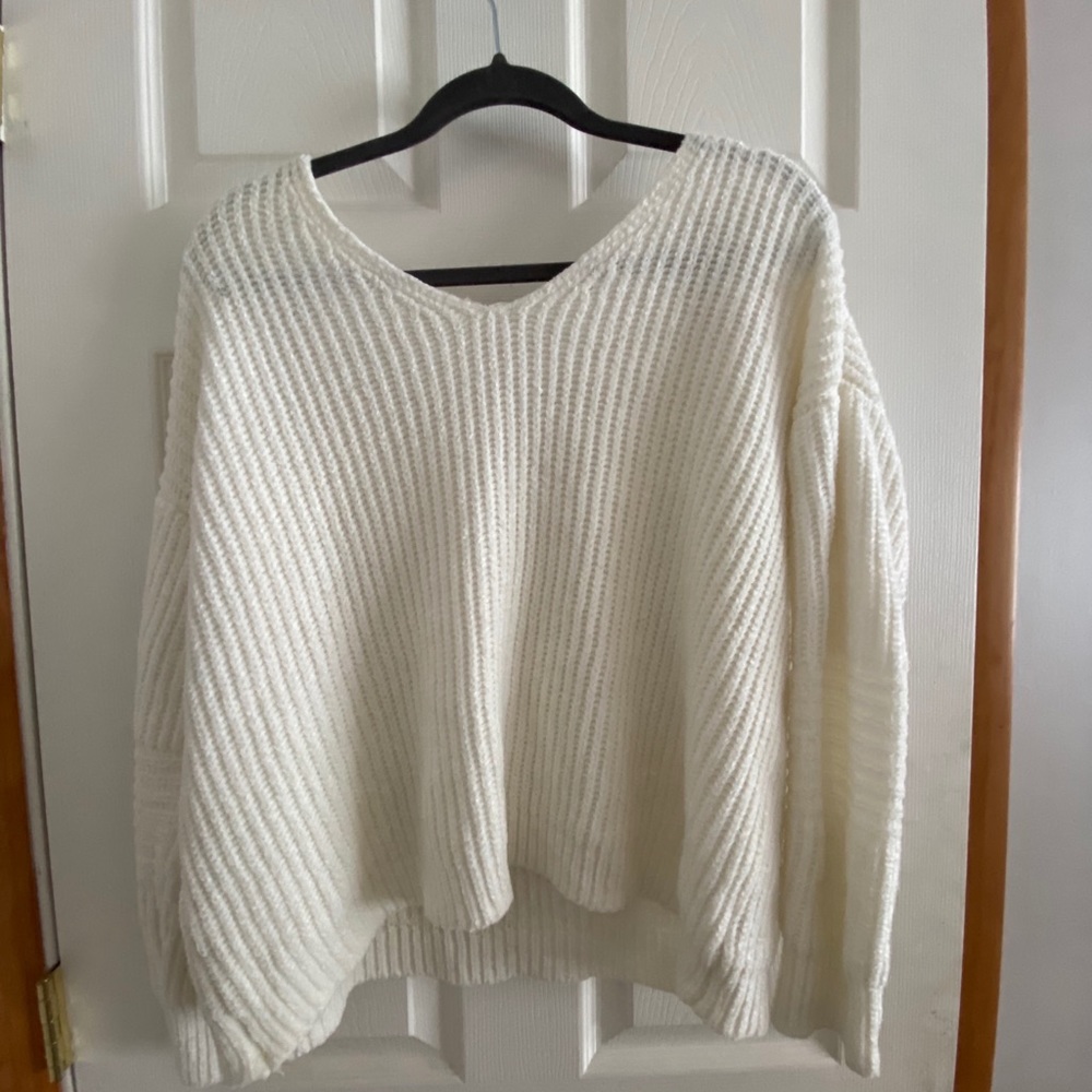 White Open-Back Sweater